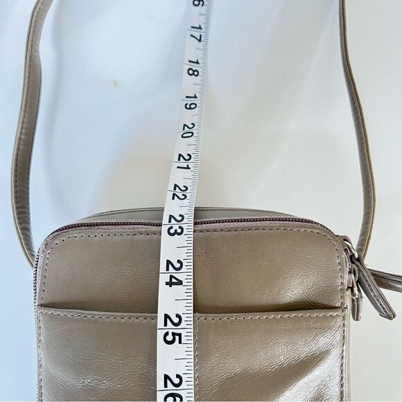 Rolf’s Leather Mushroom Tawny Tan Crossbody Wallet Organizer Bag Purse - Picture 5 of 13